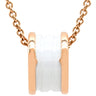 ブルガリ BVLGARI ビーゼロワン 346082 ピンクゴールド×ホワイト K18PG セラミック ネックレス B-zero1 Au750 18K 18金 白セラミック