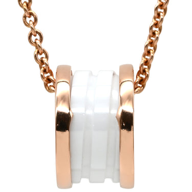 ブルガリ BVLGARI ビーゼロワン 346082 ピンクゴールド×ホワイト K18PG セラミック ネックレス B-zero1 Au750 18K 18金 白セラミック