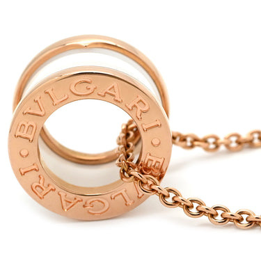 ブルガリ BVLGARI ビーゼロワン 346082 ピンクゴールド×ホワイト K18PG セラミック ネックレス B-zero1 Au750 18K 18金 白セラミック