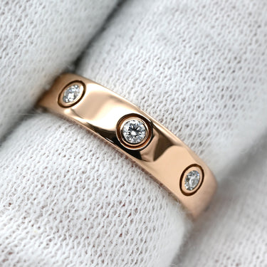 カルティエ Cartier LOVE ミニラブリング ピンクゴールド K18PG ダイヤモンド #48(JP8) リング 指輪 LOVE Ring 750 18K PG 18金 フルダイヤモンド 8P 8粒 8号