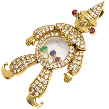 ショパール CHOPARD ハッピーダイヤモンド ピエロ イエローゴールド K18YG ダイヤモンド ルビー エメラルド サファイア ペンダントトップ Au750 18K ルビー エメラルド サファイア