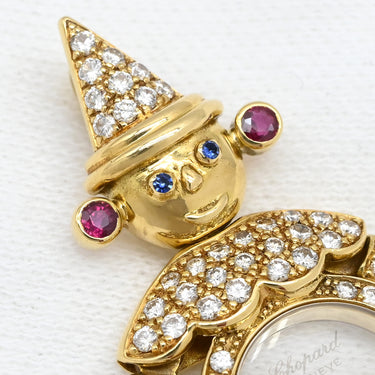 ショパール CHOPARD ハッピーダイヤモンド ピエロ イエローゴールド K18YG ダイヤモンド ルビー エメラルド サファイア ペンダントトップ Au750 18K ルビー エメラルド サファイア