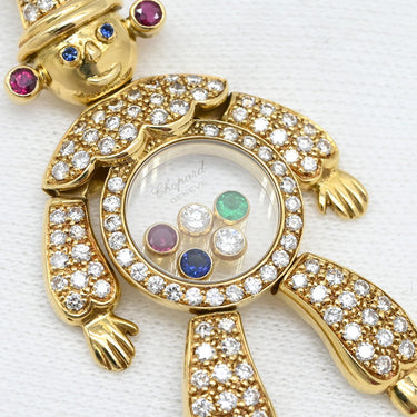 ショパール CHOPARD ハッピーダイヤモンド ピエロ イエローゴールド K18YG ダイヤモンド ルビー エメラルド サファイア ペンダントトップ Au750 18K ルビー エメラルド サファイア