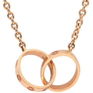カルティエ Cartier ベビーラブ ピンクゴールド K18PG ネックレス Cartier ペンダント PG Au750 18K インターロッキング サークル