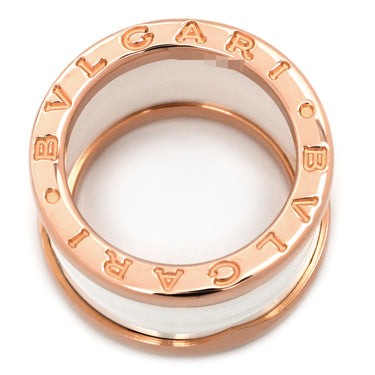 ブルガリ BVLGARI ビーゼロワン B-zero1 4バンドリング ホワイト×ピンクゴールド K18PG セラミック #48(JP8) リング 指輪 750PG 18金 ホワイトセラミック 7号