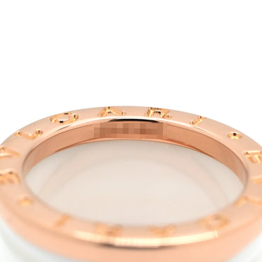 ブルガリ BVLGARI ビーゼロワン B-zero1 4バンドリング ホワイト×ピンクゴールド K18PG セラミック #48(JP8) リング 指輪 750PG 18金 ホワイトセラミック 7号