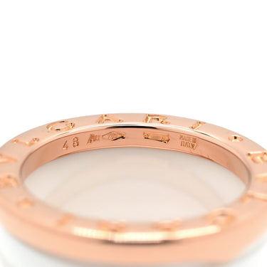 ブルガリ BVLGARI ビーゼロワン B-zero1 4バンドリング ホワイト×ピンクゴールド K18PG セラミック #48(JP8) リング 指輪 750PG 18金 ホワイトセラミック 7号