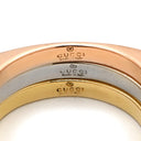グッチ GUCCI スタッカブル スクエア イエローゴールド×ホワイトゴールド×ピンクゴールド K18YG K18WG K18PG リング 指輪 Au750 18K 3連 3重 スリーカラー ヴィンテージ 15.5号