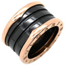 ブルガリ BVLGARI ビーゼロワン B-zero1 4バンド ピンクゴールド×ブラック K18PG セラミック #49 リング 指輪 黒 Au750 18K 18金 9号