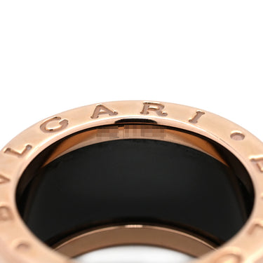 ブルガリ BVLGARI ビーゼロワン B-zero1 4バンド ピンクゴールド×ブラック K18PG セラミック #49 リング 指輪 黒 Au750 18K 18金 9号