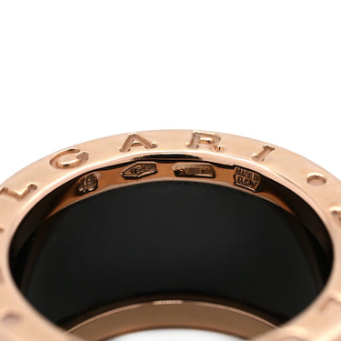 ブルガリ BVLGARI ビーゼロワン B-zero1 4バンド ピンクゴールド×ブラック K18PG セラミック #49 リング 指輪 黒 Au750 18K 18金 9号