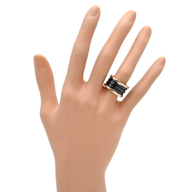 ブルガリ BVLGARI ビーゼロワン B-zero1 4バンド ピンクゴールド×ブラック K18PG セラミック #49 リング 指輪 黒 Au750 18K 18金 9号