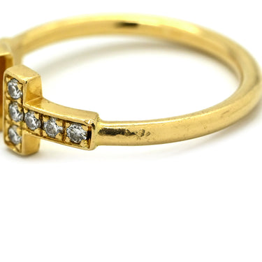 ティファニー Tiffany & Co T ダイヤモンド ワイヤー 60147091 イエローゴールド K18YG ダイヤモンド リング 指輪 T&Co.18K YG Au750 18金 10.5号