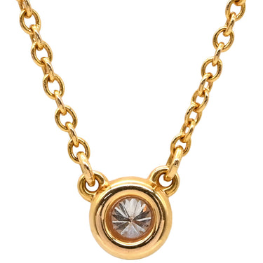 ティファニー Tiffany & Co バイザヤード シングルダイヤ イエローゴールド K18YG ダイヤモンド ネックレス T&Co. 1P 1石 1粒 エルサペレッティ