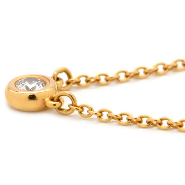 ティファニー Tiffany & Co バイザヤード シングルダイヤ イエローゴールド K18YG ダイヤモンド ネックレス T&Co. 1P 1石 1粒 エルサペレッティ
