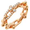 ティファニー Tiffany & Co ハードウェア スモールリンク 72668898 ローズゴールド K18PG ダイヤモンド #15 リング 指輪 ピンクゴールド 750 PG RG ダイヤ 13号