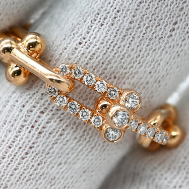 ティファニー Tiffany & Co ハードウェア スモールリンク 72668898 ローズゴールド K18PG ダイヤモンド #15 リング 指輪 ピンクゴールド 750 PG RG ダイヤ 13号