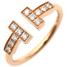 ティファニー Tiffany & Co T ダイヤモンド ワイヤー 60147315 ピンクゴールド K18PG ダイヤモンド リング 指輪 T&Co. K18PG Au750 18K 18金 ローズゴールド 6号