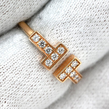 ティファニー Tiffany & Co T ダイヤモンド ワイヤー 60147315 ピンクゴールド K18PG ダイヤモンド リング 指輪 T&Co. K18PG Au750 18K 18金 ローズゴールド 6号