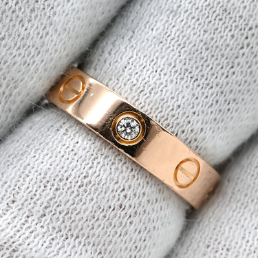 カルティエ Cartier ミニラブリング ピンクゴールド K18PG ダイヤモンド #48(JP8) リング 指輪 LOVE Ring 750 18K PG 18金 1P ダイヤ 8号