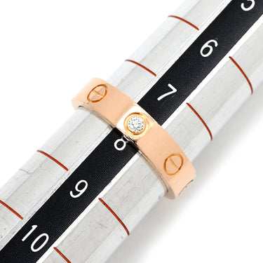 カルティエ Cartier ミニラブリング ピンクゴールド K18PG ダイヤモンド #48(JP8) リング 指輪 LOVE Ring 750 18K PG 18金 1P ダイヤ 8号