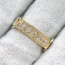 ミキモト MIKIMOTO ペルリータ ダイヤ パール スクエア イエローゴールド K18YG ダイヤモンド マザーオブパール リング 指輪 18K 750 11号