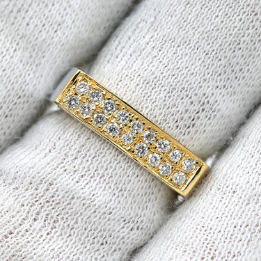 ミキモト MIKIMOTO ペルリータ ダイヤ パール スクエア イエローゴールド K18YG ダイヤモンド マザーオブパール リング 指輪 18K 750 11号