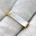 ミキモト MIKIMOTO ペルリータ ダイヤ パール スクエア イエローゴールド K18YG ダイヤモンド マザーオブパール リング 指輪 18K 750 11号