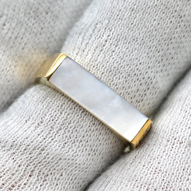ミキモト MIKIMOTO ペルリータ ダイヤ パール スクエア イエローゴールド K18YG ダイヤモンド マザーオブパール リング 指輪 18K 750 11号