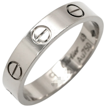 カルティエ Cartier ラブリング スモールモデル B4085149 ホワイトゴールド K18WG #49 リング 指輪 LOVE Ring WG Au750 18K ミニサイズ 9号