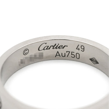 カルティエ Cartier ラブリング スモールモデル B4085149 ホワイトゴールド K18WG #49 リング 指輪 LOVE Ring WG Au750 18K ミニサイズ 9号