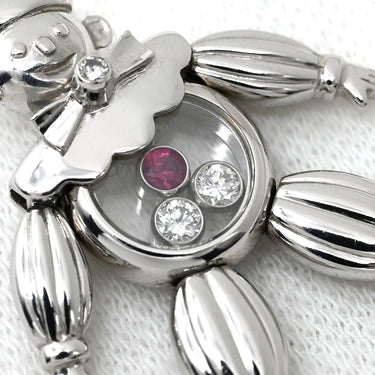ショパール CHOPARD ハッピーダイヤモンド ピエロ 79/5053-20 ホワイトゴールド K18WG ダイヤモンド ルビー ネックレス Au750 18K ルビー 3石