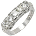 ノンブランド NON BRAND ダイヤモンド 5粒 0.67ct プラチナシルバー Pt900 ダイヤモンド リング 指輪 プラチナ Pt900 造幣局検定マーク 一文字リング 5P 5石 10号