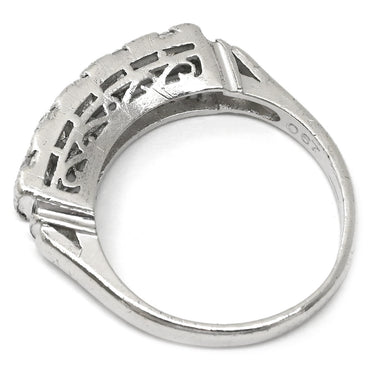 ノンブランド NON BRAND ダイヤモンド 5粒 0.67ct プラチナシルバー Pt900 ダイヤモンド リング 指輪 プラチナ Pt900 造幣局検定マーク 一文字リング 5P 5石 10号