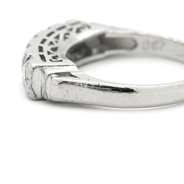 ノンブランド NON BRAND ダイヤモンド 5粒 0.67ct プラチナシルバー Pt900 ダイヤモンド リング 指輪 プラチナ Pt900 造幣局検定マーク 一文字リング 5P 5石 10号