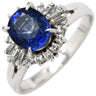 ノンブランド NON BRAND ブルーサファイア 1.45ct ダイヤ 0.28ct ブルー×プラチナシルバー Pt900 サファイア ダイヤモンド リング 指輪 青 プラチナ オーバルカット ヘイローデザイン 12号