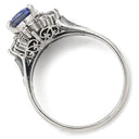 ノンブランド NON BRAND ブルーサファイア 1.45ct ダイヤ 0.28ct ブルー×プラチナシルバー Pt900 サファイア ダイヤモンド リング 指輪 青 プラチナ オーバルカット ヘイローデザイン 12号