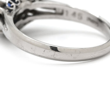 ノンブランド NON BRAND ブルーサファイア 1.45ct ダイヤ 0.28ct ブルー×プラチナシルバー Pt900 サファイア ダイヤモンド リング 指輪 青 プラチナ オーバルカット ヘイローデザイン 12号
