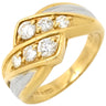 ノンブランド NON BRAND ダイヤモンド 0.50ct デザインリング イエローゴールド×プラチナシルバー K18YG ダイヤモンド PT900 リング 指輪 18K 750 YG プラチナ900 コンビ ウエーブ ツイスト 11号