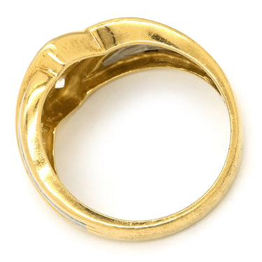 ノンブランド NON BRAND ダイヤモンド 0.50ct デザインリング イエローゴールド×プラチナシルバー K18YG ダイヤモンド PT900 リング 指輪 18K 750 YG プラチナ900 コンビ ウエーブ ツイスト 11号