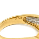 ノンブランド NON BRAND ダイヤモンド 0.50ct デザインリング イエローゴールド×プラチナシルバー K18YG ダイヤモンド PT900 リング 指輪 18K 750 YG プラチナ900 コンビ ウエーブ ツイスト 11号