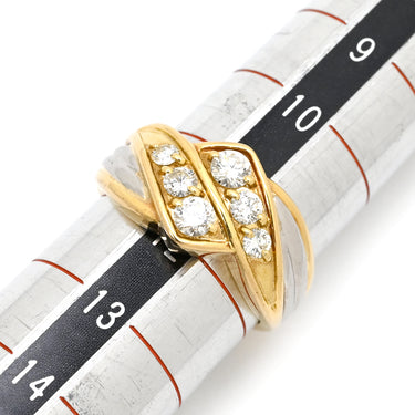 ノンブランド NON BRAND ダイヤモンド 0.50ct デザインリング イエローゴールド×プラチナシルバー K18YG ダイヤモンド PT900 リング 指輪 18K 750 YG プラチナ900 コンビ ウエーブ ツイスト 11号
