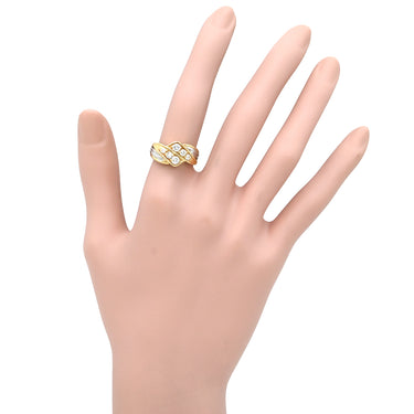 ノンブランド NON BRAND ダイヤモンド 0.50ct デザインリング イエローゴールド×プラチナシルバー K18YG ダイヤモンド PT900 リング 指輪 18K 750 YG プラチナ900 コンビ ウエーブ ツイスト 11号