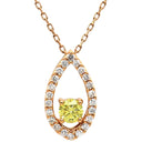 ノンブランド NON BRAND イエローダイヤモンド 0.24ct ペンダント ピンクゴールド K18PG ダイヤモンド ネックレス 1石 1粒 ラウンドブリリアントカット 18K 750 PG