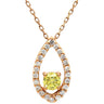 ノンブランド NON BRAND イエローダイヤモンド 0.24ct ペンダント ピンクゴールド K18PG ダイヤモンド ネックレス 1石 1粒 ラウンドブリリアントカット 18K 750 PG