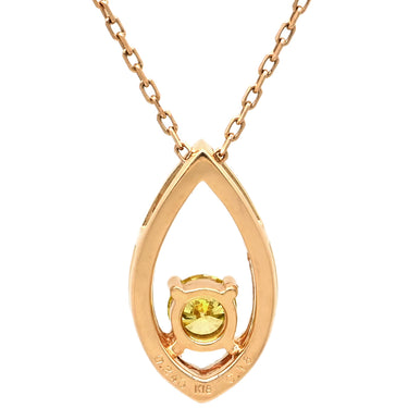 ノンブランド NON BRAND イエローダイヤモンド 0.24ct ペンダント ピンクゴールド K18PG ダイヤモンド ネックレス 1石 1粒 ラウンドブリリアントカット 18K 750 PG