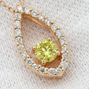 ノンブランド NON BRAND イエローダイヤモンド 0.24ct ペンダント ピンクゴールド K18PG ダイヤモンド ネックレス 1石 1粒 ラウンドブリリアントカット 18K 750 PG