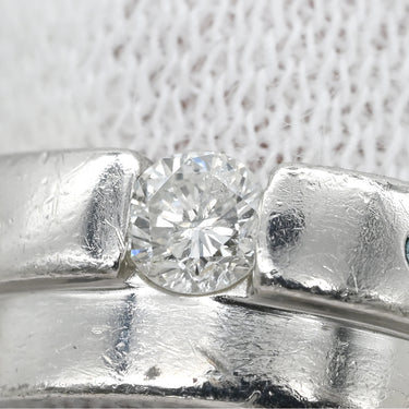 ノンブランド NON BRAND ダイヤモンド 0.18ct デザインリング プラチナシルバー Pt900 ダイヤモンド リング 指輪 プラチナ900 名前・年の刻印入り 9.5号