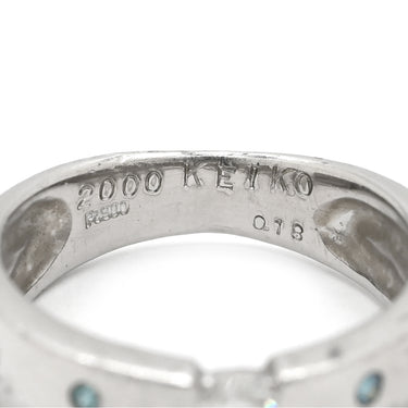 ノンブランド NON BRAND ダイヤモンド 0.18ct デザインリング プラチナシルバー Pt900 ダイヤモンド リング 指輪 プラチナ900 名前・年の刻印入り 9.5号