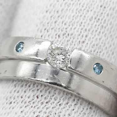 ノンブランド NON BRAND ダイヤモンド 0.18ct デザインリング プラチナシルバー Pt900 ダイヤモンド リング 指輪 プラチナ900 名前・年の刻印入り 9.5号